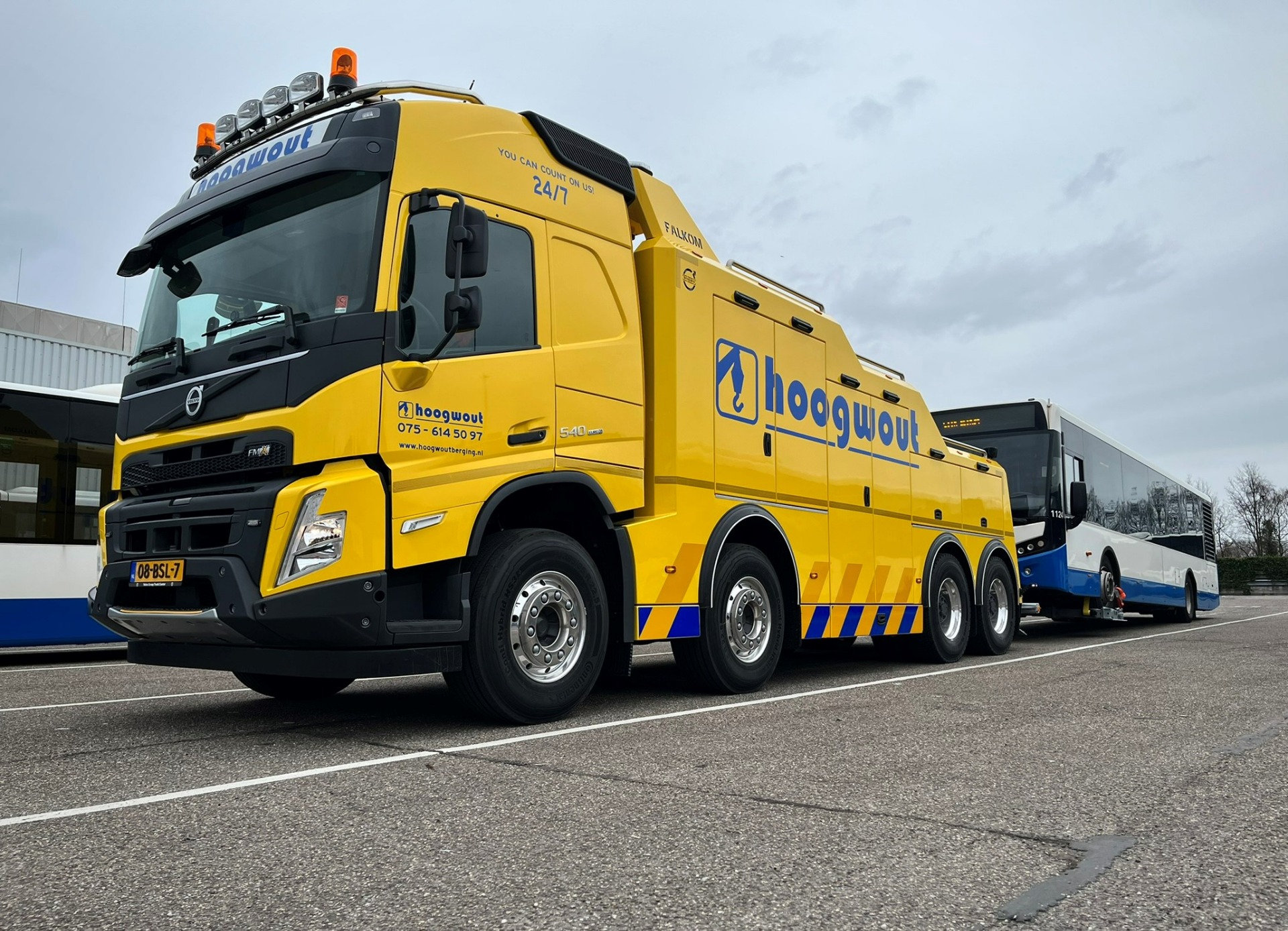 zware berging van bussen