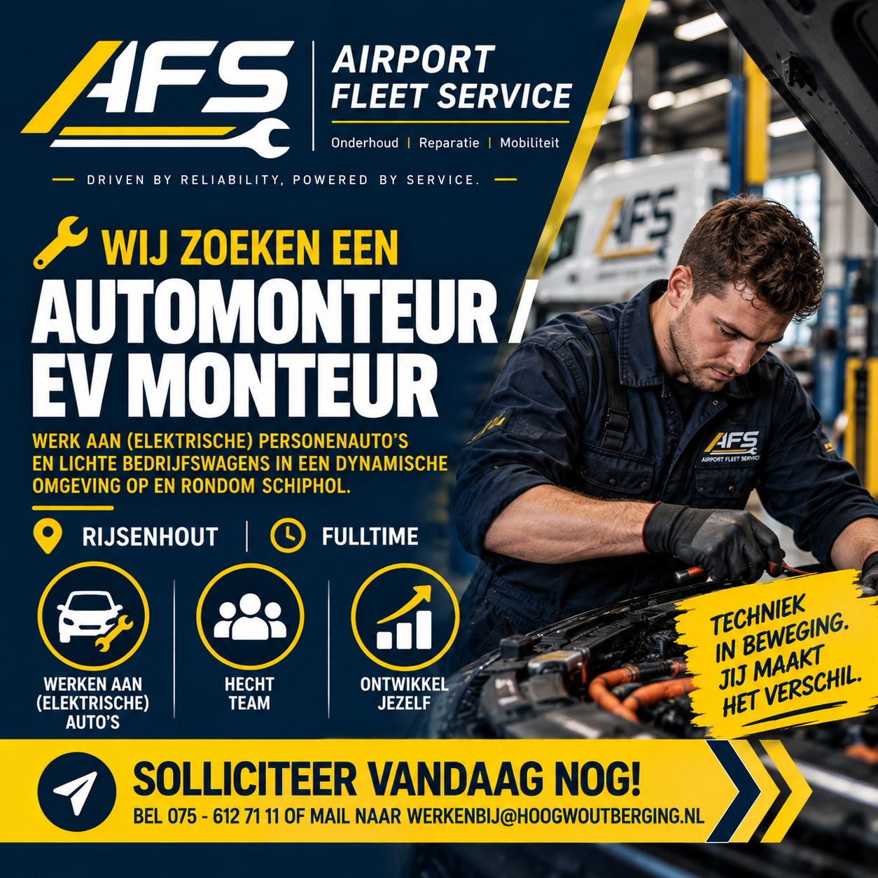 Vacature EV-monteur AFS Rijsenhout